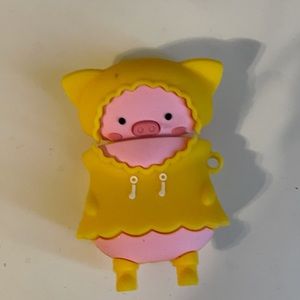 Pig in rain coat air pod case